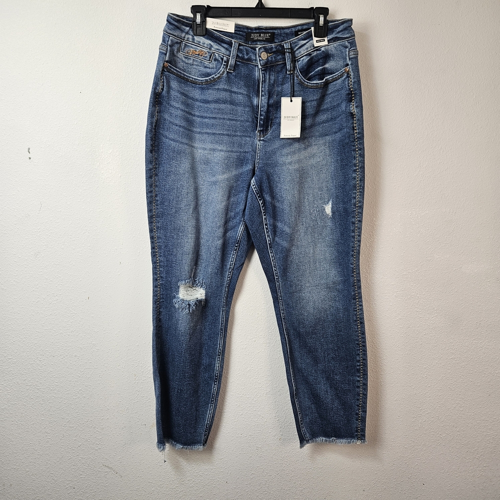 Judy Blue High Waist Distressed Medium Blue Size 14W NWT